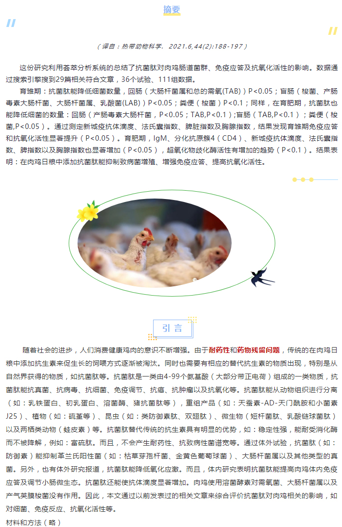 抗菌肽對肉雞腸道菌群、免疫應答及抗氧化活性影響的薈萃分析_01